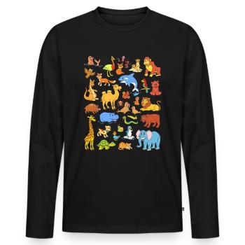 Animaux - T-shirt manches longues Premium bio Homme - noir - Devant - Nico (187cm)
