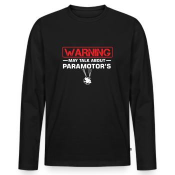 Warnung Paramotors PPG Paragliders Propeller - Männer Premium Bio Langarmshirt - Schwarz - Vorne - Nico (187cm)