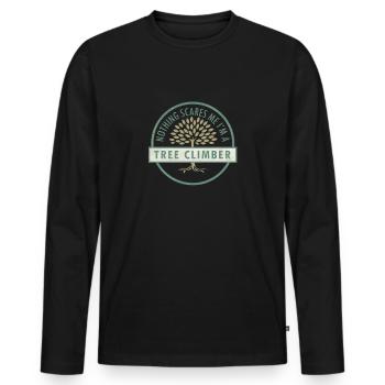 Tree Climbing Forestry Recreational Activity Tree - Men's Premium Organic Long Sleeve Shirt - black - Front - Nico (187cm)