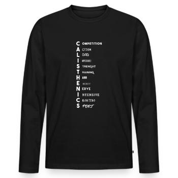 Calisthenics Exercise Gymnasts Workout Exercise - Men's Premium Organic Long Sleeve Shirt - black - Front - Nico (187cm)