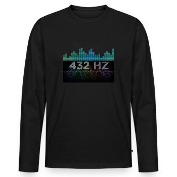 Solfeggio 432 HZ Sound Frequency Spiritual - Männer Premium Bio Langarmshirt - Schwarz - Vorne - Nico (187cm)