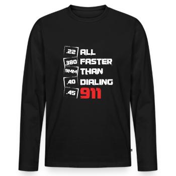 Tous plus rapides que de composer un armurier des droits de l'artillerie - T-shirt manches longues Premium bio Homme - noir - Devant - Nico (187cm)