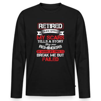 Polizist im Ruhestand, Polizist - Männer Premium Bio Langarmshirt - Schwarz - Vorne - Nico (187cm)