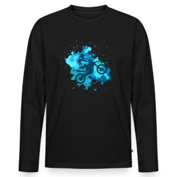 Motocross Splatter Dirt Bike Riders Racing - T-shirt manches longues Premium bio Homme - noir - Devant - Nico (187cm)