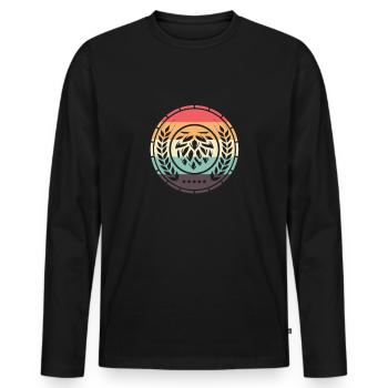 Houblon Vintage Rétro - T-shirt manches longues Premium bio Homme - noir - Devant - Nico (187cm)