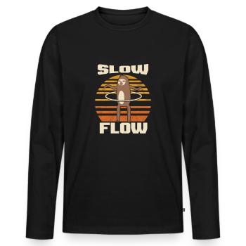 Langsame Strömung Retro Vintage Hula Hoop Hula Hoop - Männer Premium Bio Langarmshirt - Schwarz - Vorne - Nico (187cm)