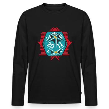 20 Sided Dice Dicing Gambling Dices Small Cube - Men's Premium Organic Long Sleeve Shirt - black - Front - Nico (187cm)