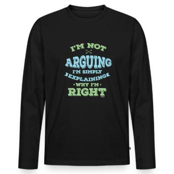Drôle sarcastique Sarcast Sauvagerie je ne suis pas - T-shirt manches longues Premium bio Homme - noir - Devant - Nico (187cm)