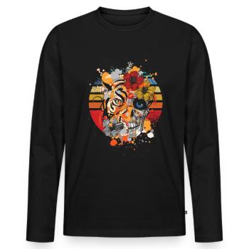 Mort Halloween Jour Mort Mort Espagne - T-shirt manches longues Premium bio Homme - noir - Devant - Nico (187cm)