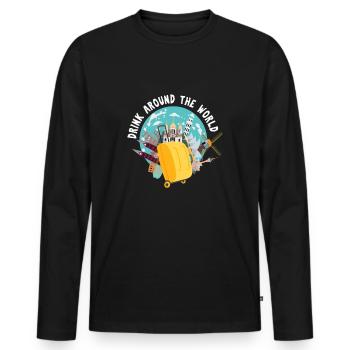 Reisende Reisen Abenteuerurlaub Reisen - Männer Premium Bio Langarmshirt - Schwarz - Vorne - Nico (187cm)