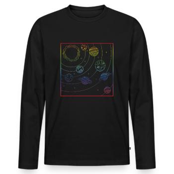 Buntes Universum-Planeten-Galaxie-Universum - Männer Premium Bio Langarmshirt - Schwarz - Vorne - Nico (187cm)