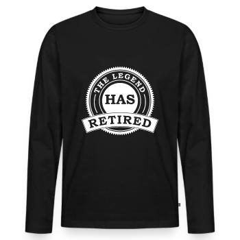 The Legend Has Retired Retire Retirees Retirement - Men's Premium Organic Long Sleeve Shirt - black - Front - Nico (187cm)