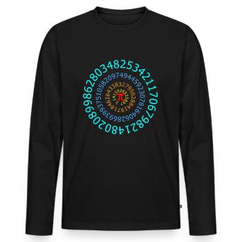 Number Fortune Telling Numerologist Pi Numbers - Men's Premium Organic Long Sleeve Shirt - black - Front - Nico (187cm)