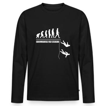 Evolution Of Brexit British UK Europe Exit Gift - Men's Premium Organic Long Sleeve Shirt - black - Front - Nico (187cm)