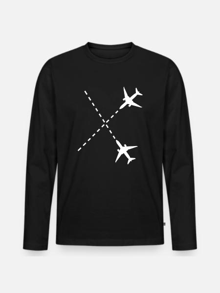 Airplanes Aircraft Drone Pilot Gift - Men's Premium Organic Long Sleeve Shirt - black