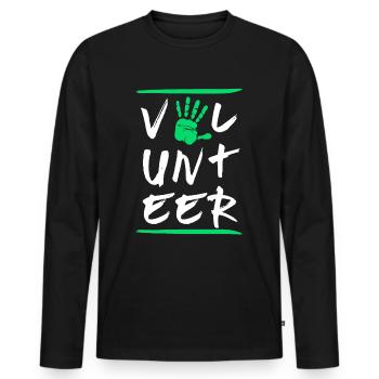 Volunteer Volunteers Volunteering Rescue Charity - Men's Premium Organic Long Sleeve Shirt - black - Front - Nico (187cm)