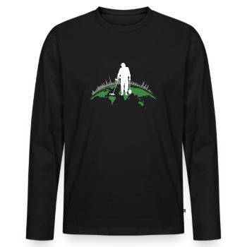Metallsensor Detektoren Schatzsucher suchen - Männer Premium Bio Langarmshirt - Schwarz - Vorne - Nico (187cm)