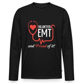 Médecin ambulancier ambulancier EMT EMS bénévole - T-shirt manches longues Premium bio Homme - noir - Devant - Nico (187cm)