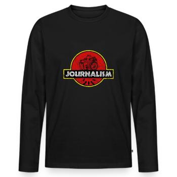 Journalism Journalist Writer Journalists Reporter - Men's Premium Organic Long Sleeve Shirt - black - Front - Nico (187cm)