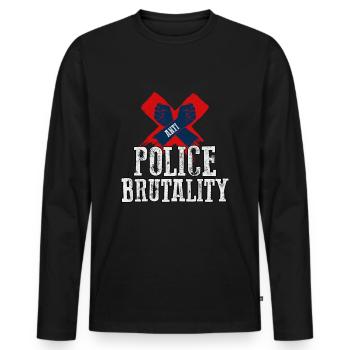 Anti Police Brutality Justice Police Violence Gift - Men's Premium Organic Long Sleeve Shirt - black - Front - Nico (187cm)