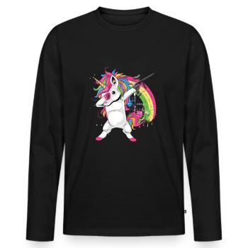 Paintball Einhorn Paintball Spieler Paintball - Männer Premium Bio Langarmshirt - Schwarz - Vorne - Nico (187cm)