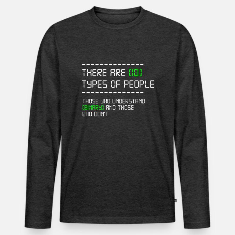 10 Arten von Menschen Programmierer Coder Entwickler Geschenk Männer Premium Bio Langarmshirt