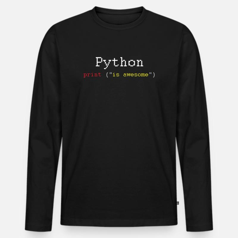 Python HTML Sprachcodierer Codierungsprogrammierer Geschenk Männer Premium Bio Langarmshirt