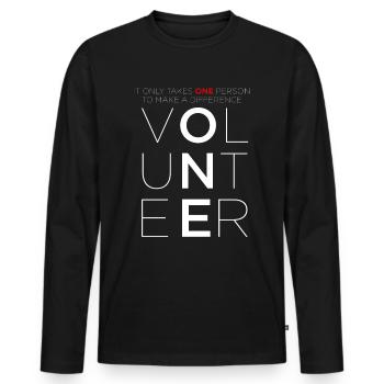 Volunteer Make A Difference Volunteering - Men's Premium Organic Long Sleeve Shirt - black - Front - Nico (187cm)