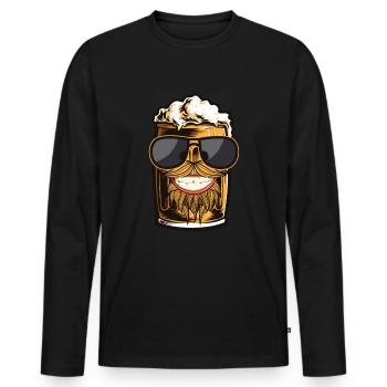 Beer Mug Beard Lunettes de soleil Beer Lover Brewing Gift - T-shirt manches longues Premium bio Homme - noir - Devant - Nico (187cm)