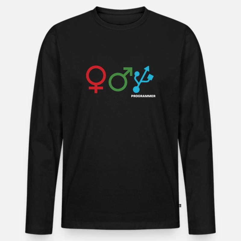 Programmieren von Entschlüsselungscodes Computertechniker - Männer Premium Bio Langarmshirt - Schwarz
