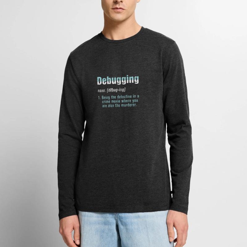 Ordinateur de codage de codeur de programmeur de bogue de débogage T-shirt manches longues Premium bio Homme