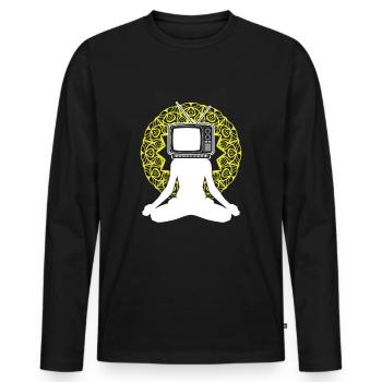 Yoga TV Television Regarder tv Série Movie Gift - T-shirt manches longues Premium bio Homme - noir - Devant - Nico (187cm)