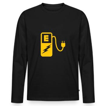 Electric Car Charger Drive Vehicle Automobile - Men's Premium Organic Long Sleeve Shirt - black - Front - Nico (187cm)