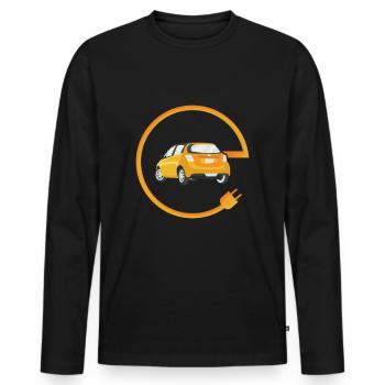 Ecar Electric Car Driver Vehicle Automobile Gift - Men's Premium Organic Long Sleeve Shirt - black - Front - Nico (187cm)