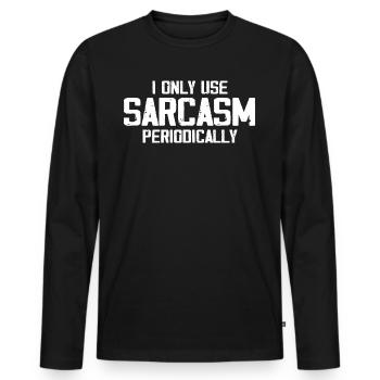 Ich verwende Sarkasmus nur ab und zu – eine lustige Chemie - Männer Premium Bio Langarmshirt - Schwarz - Vorne - Nico (187cm)