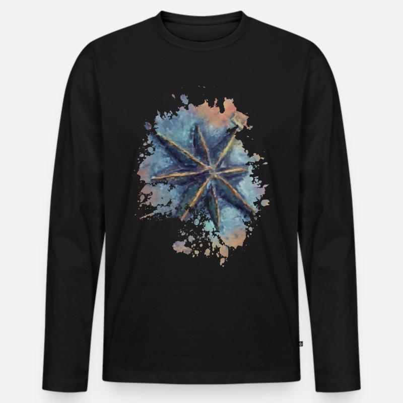 Kompass - Männer Premium Bio Langarmshirt - Schwarz
