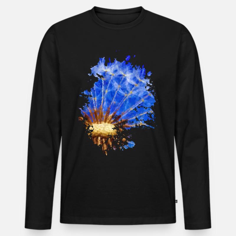 Pusteblume - Männer Premium Bio Langarmshirt - Schwarz