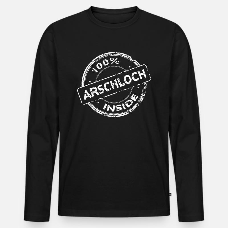 Arschloch Inside - Männer Premium Bio Langarmshirt - Schwarz