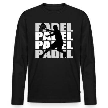 Padel - Männer Premium Bio Langarmshirt - Schwarz - Vorne - Nico (187cm)