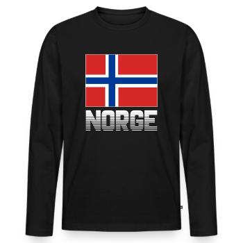 Norway flag flag Norge national colors pride - Men's Premium Organic Long Sleeve Shirt - black - Front - Nico (187cm)