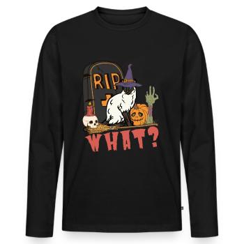 Süße und gruselige Halloween Siamkatze - Männer Premium Bio Langarmshirt - Schwarz - Vorne - Nico (187cm)