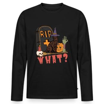 Süße und gruselige Havana Halloween Katze - Männer Premium Bio Langarmshirt - Schwarz - Vorne - Nico (187cm)