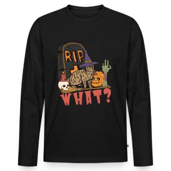 Mignon et effrayant Pixiebob Chat Halloween - T-shirt manches longues Premium bio Homme - noir - Devant - Nico (187cm)
