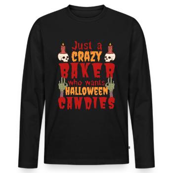 Gruselig lustig Halloween Spruch Bäcker - Männer Premium Bio Langarmshirt - Schwarz - Vorne - Nico (187cm)