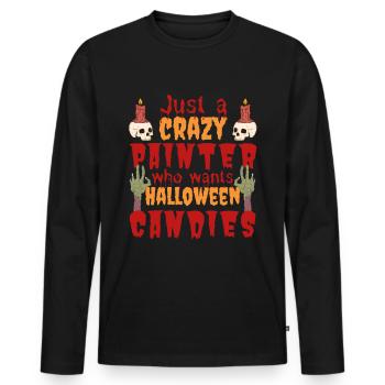 Gruselig lustig Halloween Spruch Maler Lackierer - Männer Premium Bio Langarmshirt - Schwarz - Vorne - Nico (187cm)