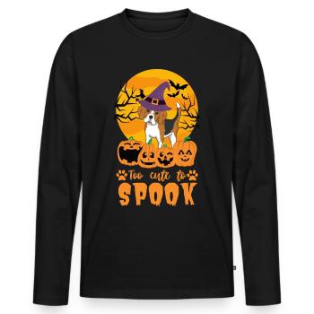 Cute Beagle Halloween Costume Dog - Men's Premium Organic Long Sleeve Shirt - black - Front - Nico (187cm)