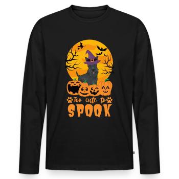Mignon Schnauzer Halloween Costume Chien - T-shirt manches longues Premium bio Homme - noir - Devant - Nico (187cm)