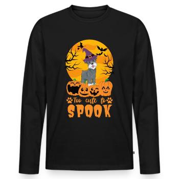 Mignon Schnauzer Halloween Costume Chien - T-shirt manches longues Premium bio Homme - noir - Devant - Nico (187cm)