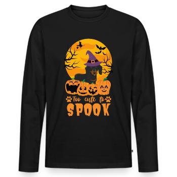 Cute Dachshund Halloween Costume Dog - Men's Premium Organic Long Sleeve Shirt - black - Front - Nico (187cm)