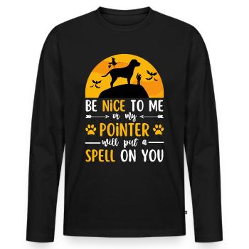 Deutsch Pointer Halloween Costume Dog - Men's Premium Organic Long Sleeve Shirt - black - Front - Nico (187cm)